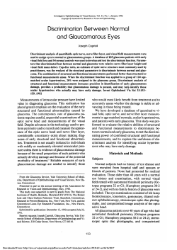 Discrimination between normal and glaucomatous eyes.