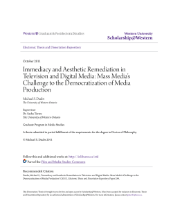 Immediacy and Aesthetic Remediation in Television and Digital Media