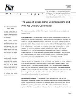 The Value of Bi-Directional Communications and Print