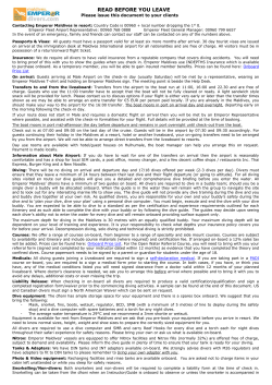 read before you leave - Emperor Divers Maldives