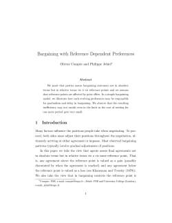 Bargaining with Reference Dependent Preferences