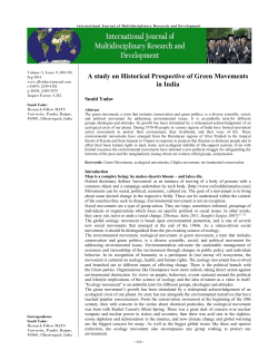 A study on Historical Prospective of Green Movements in India