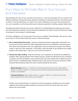 Four Ways to Eliminate Bias