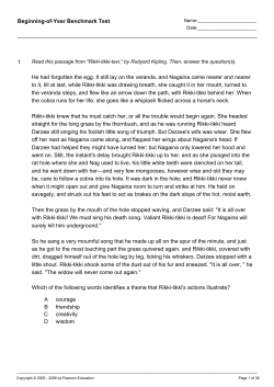 Beginning-of-Year Benchmark Test