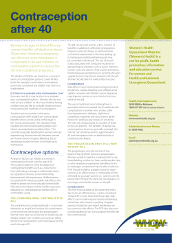 Contraception after 40 - Women`s Health Queensland Wide
