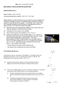 MECHANICS: CIRCULAR MOTION QUESTIONS SATELLITES