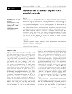 Habitat loss and the structure of plant&ndash;animal mutualistic networks