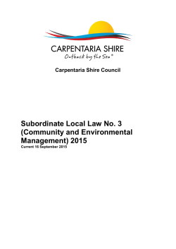 Subordinate Local Law No. 3