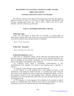 Part 21. Powered Industrial Trucks