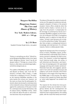 Dangerous Games: The Uses and Abuses of History