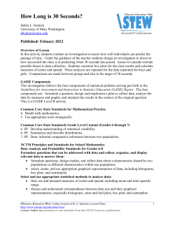 How Long is 30 Seconds? - American Statistical Association