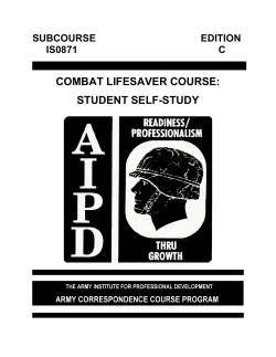 Combat Lifesaver Course Student Self