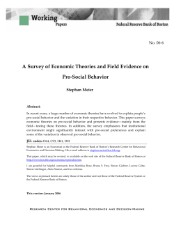 A Survey of Economic Theories and Field Evidence on Pro