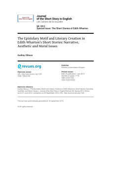 Journal of the Short Story in English, 58 | 2014