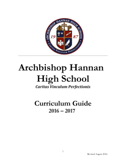 the Archbishop Hannan High School Curriculum Guide