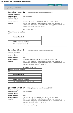 Quiz: Polynomial Addition Question 1a of 14 ( 3 Finding the sum of