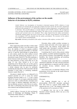 ANODIC OXIDATION OF ZIRCONIUM IN H3PO4 SOLUTIONS