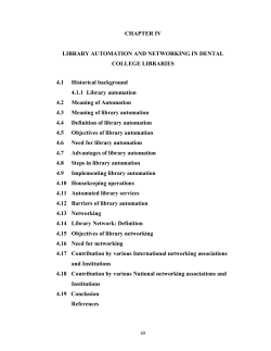 library automation and networking - Shodhganga