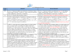 K-12 recommended math revisions