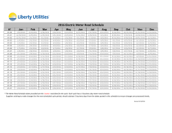 2016 Electric Meter Read Schedule