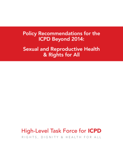 Policy Recommendations for the ICPD Beyond 2014: Sexual and