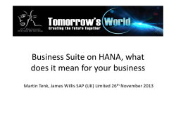 Business Suite on HANA, what does it mean for your