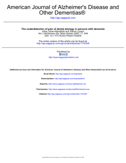 Other Dementias&reg; American Journal of Alzheimer`s - olle