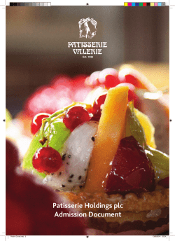 Patisserie Holdings plc Admission Document