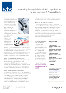 Improving the capabilities of NHS organisations to use evidence: A
