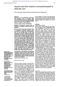 Injuries and their relation to potential hazards in