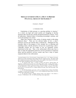 SHOULD ATTORNEYS HAVE A DUTY TO REPORT FINANCIAL