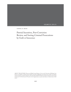 Pretrial Incentives, Post-Conviction Review, and Sorting Criminal