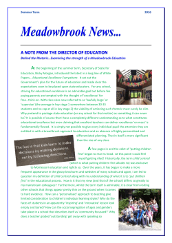 At the beginning of the summer term, Secretary of State for