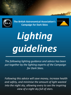The following lighting guidance and advice has been put together by