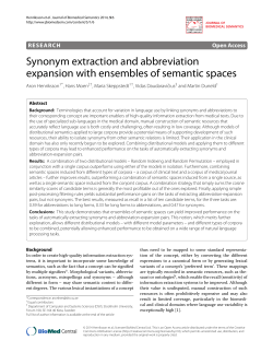 Synonym extraction and abbreviation expansion
