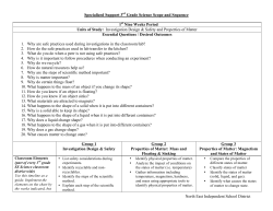 3rd Grade Science Scope and Sequence Overview