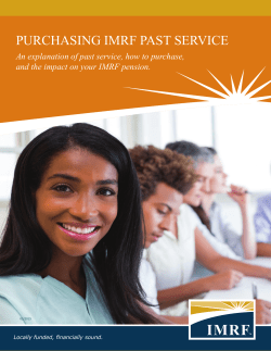 PURCHASING IMRF PAST SERVICE