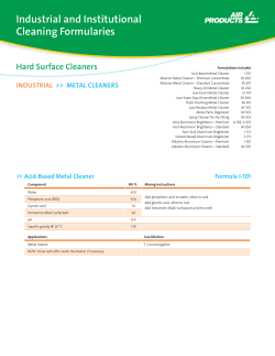 Industrial and Institutional Cleaning Formularies