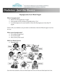 Low Blood Sugar Hypoglycemia - BWH Diabetes Management
