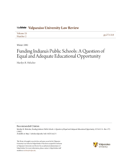 Funding Indiana`s Public Schools: A Question of