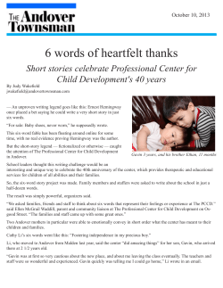 6 words of heartfelt thanks - The Professional Center for Child
