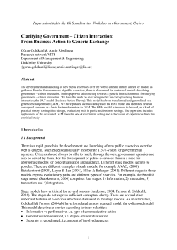 Clarifying Government – Citizen Interaction: From Business Action to