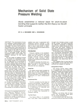 Mechanism of Solid State Pressure Welding
