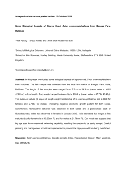 12 October 2016 Some Biological Aspects of Bigeye Scad, Selar