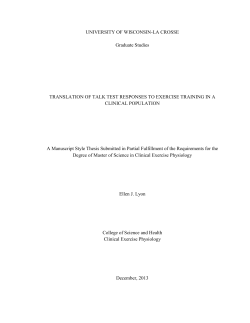 UNIVERSITY OF WISCONSIN-LA CROSSE Graduate Studies