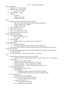 Ch 15 &ndash; Nonrenewable Energy Pass The Petroleum &bull; Supplies 1/3rd