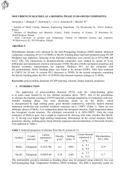 molybdenum silicides as a bonding phase in diamond