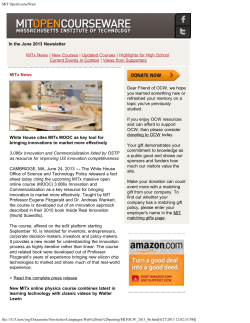 June 2013 - MIT OpenCourseWare