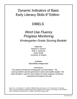 Dynamic Indicators of Basic Early Literacy Skills 6th Edition DIBELS