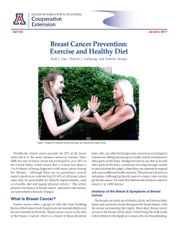 Breast Cancer Prevention: Exercise and Healthy Diet